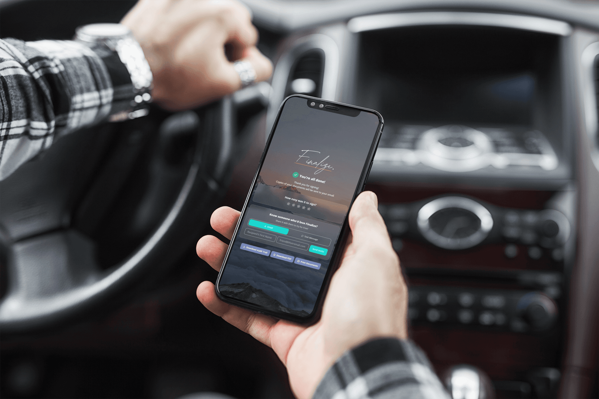 Finalize app on smartphone