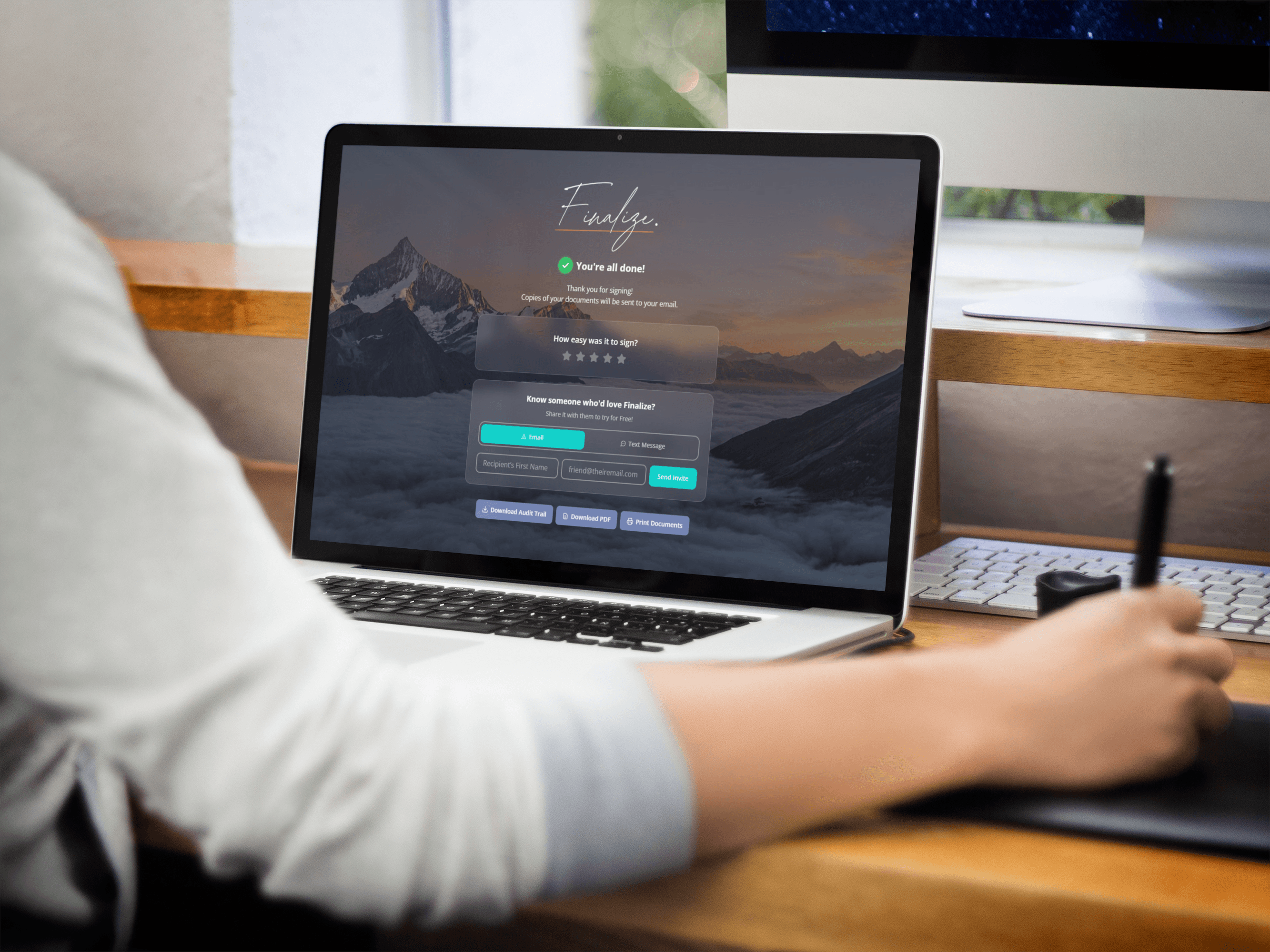 Finalize app on smartphone